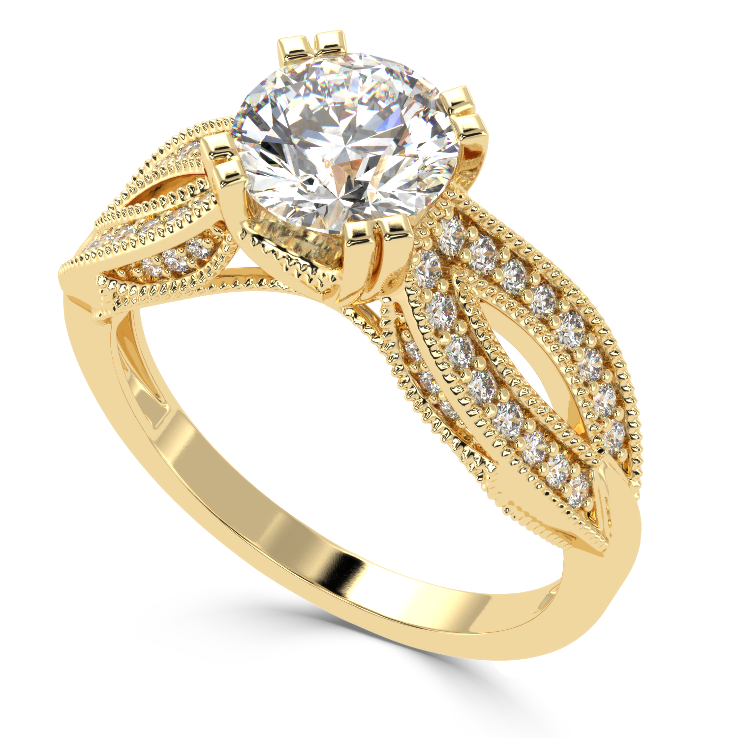 1.36 Carat H Color VS1 Clarity Diamond Studded Natural Diamond Ring.